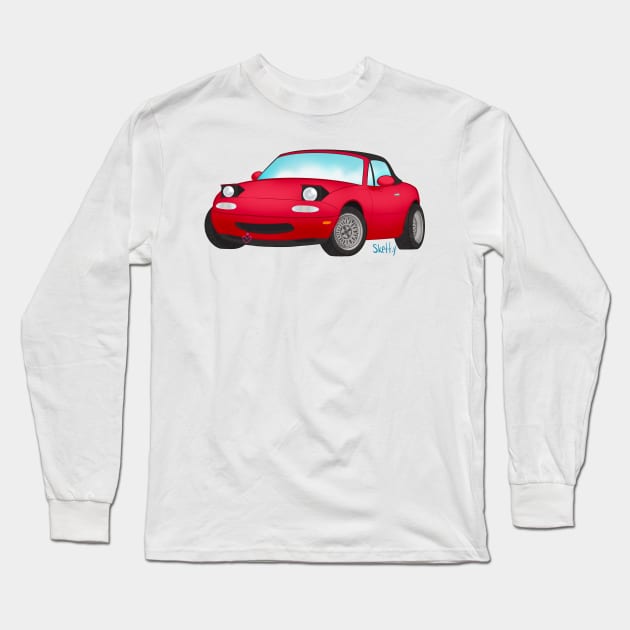 Happy Red Car Long Sleeve T-Shirt by jastinamor